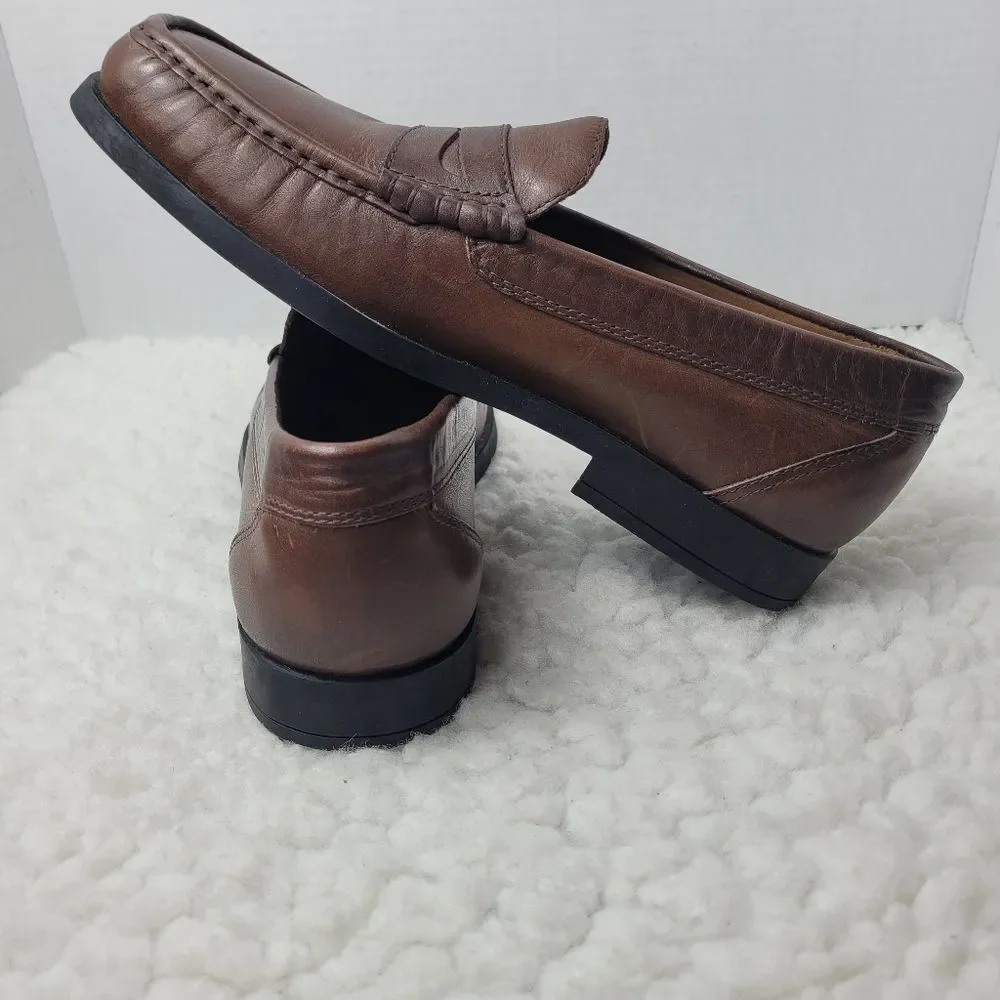 Clarks Active Air Men's Size 9.5 Penny Loafer Leather Brown Burgundy Shoes